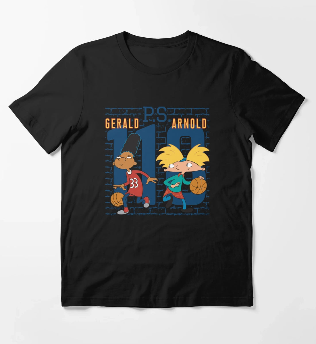 Hey Arnold Gerald PS Arnold 118 Collegiate Big Chest Logo T-Shirt
