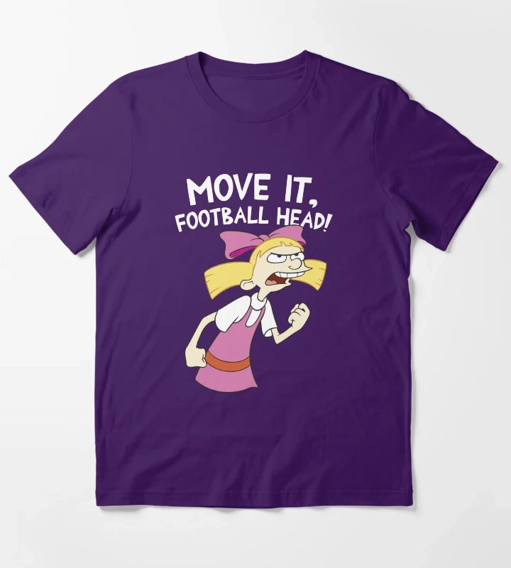 Hey Arnold Helga Move It Football Head T-Shirt Purple