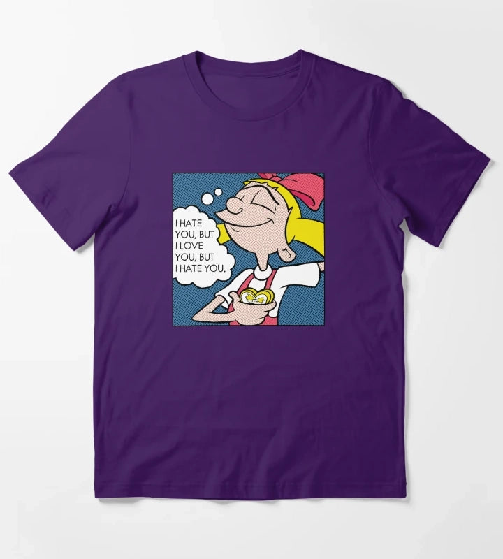 Hey Arnold Helga Pop Art Love Poster T-Shirt Purple