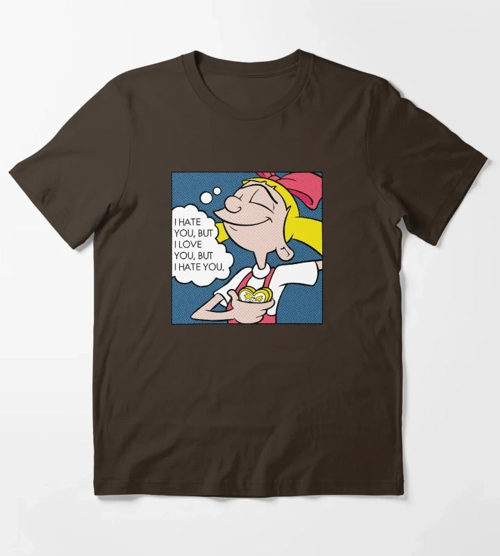 Hey Arnold Helga Pop Art Love Poster T-Shirt Brown