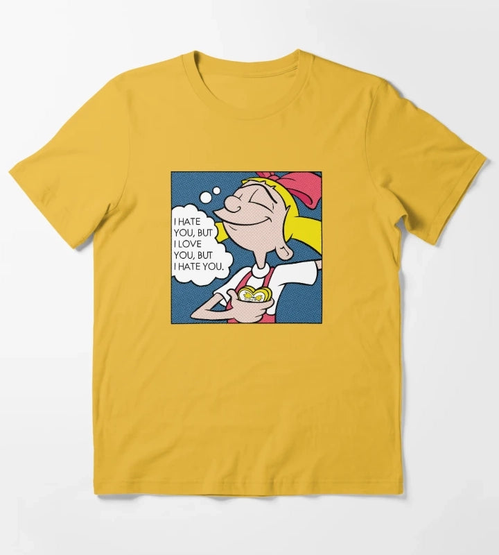 Hey Arnold Helga Pop Art Love Poster T-Shirt Yellow
