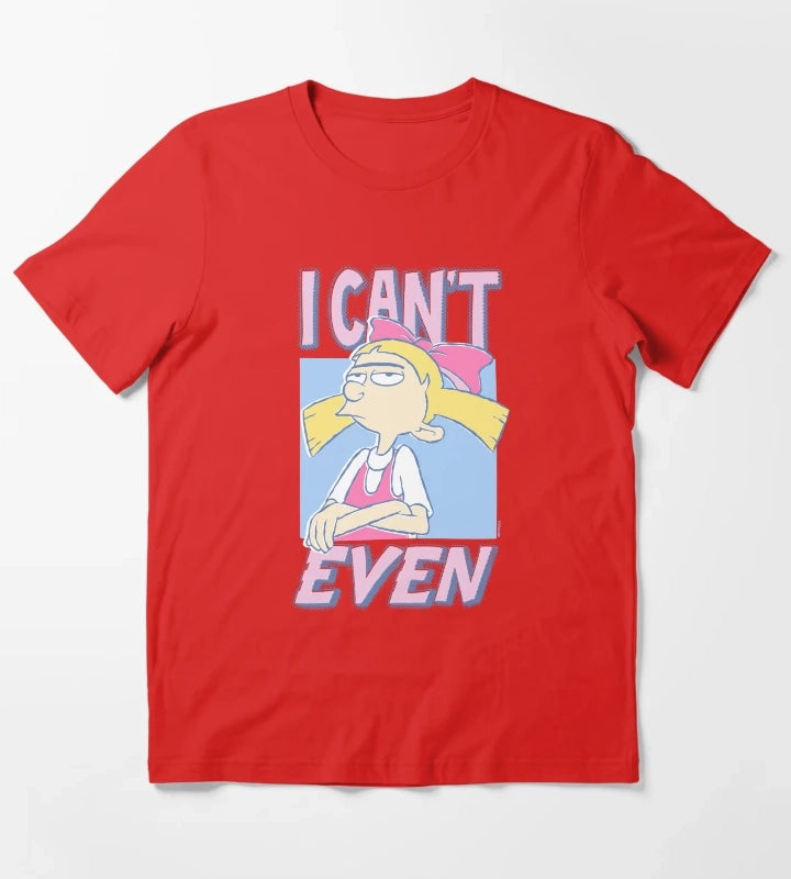 Hey Arnold Iconic Helga Pataki I Cant Even Big Chest Logo T-Shirt Red