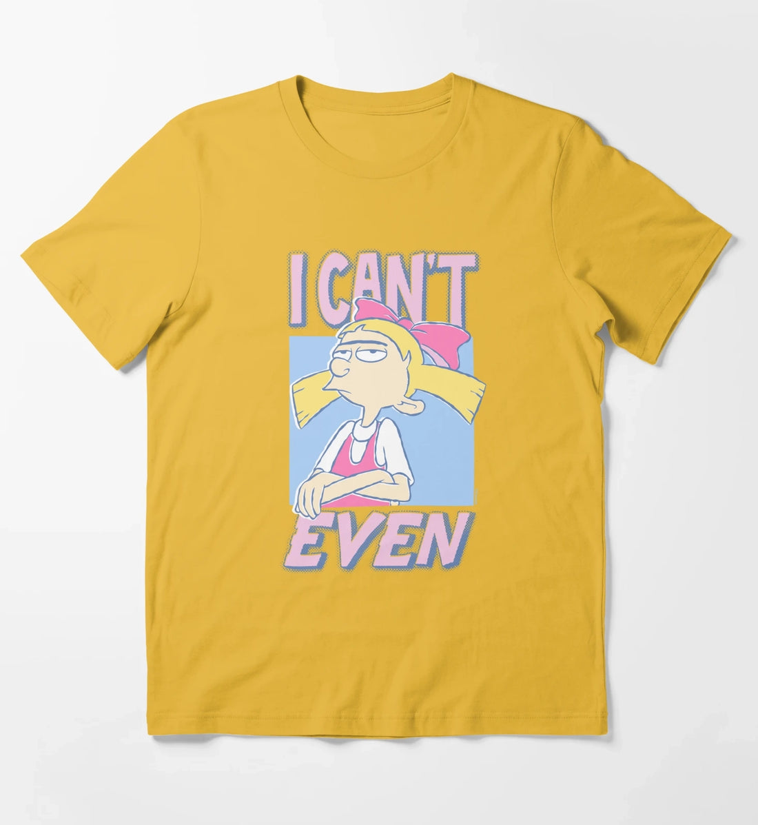 Hey Arnold Iconic Helga Pataki I Cant Even Big Chest Logo T-Shirt Yellow