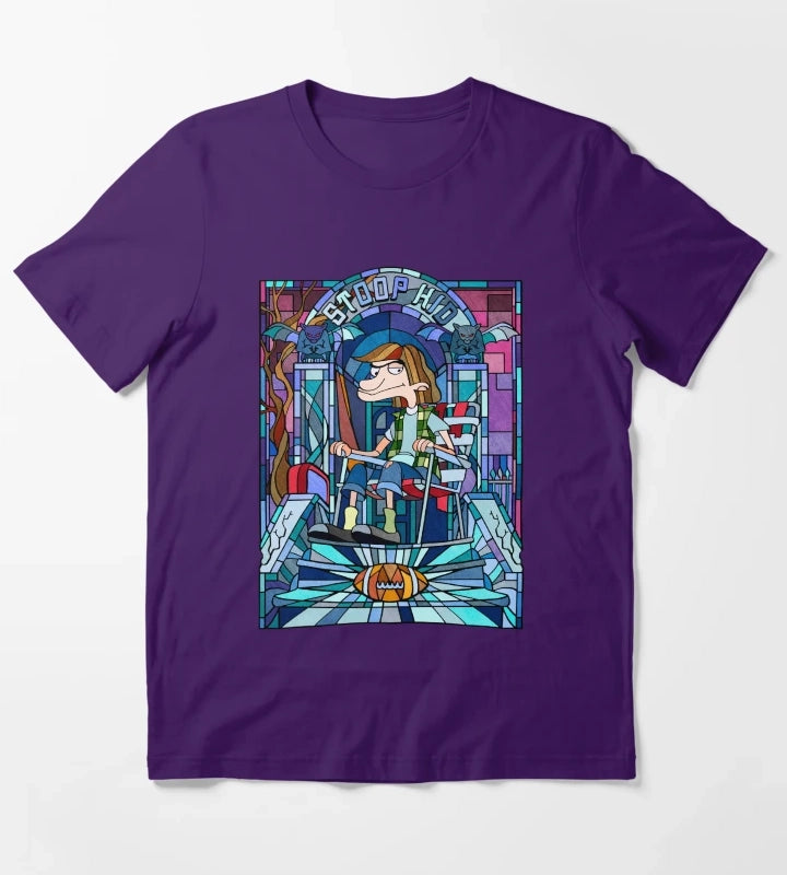 Hey Arnold Stoop Kid Stained Glass Portrait T-Shirt Purple