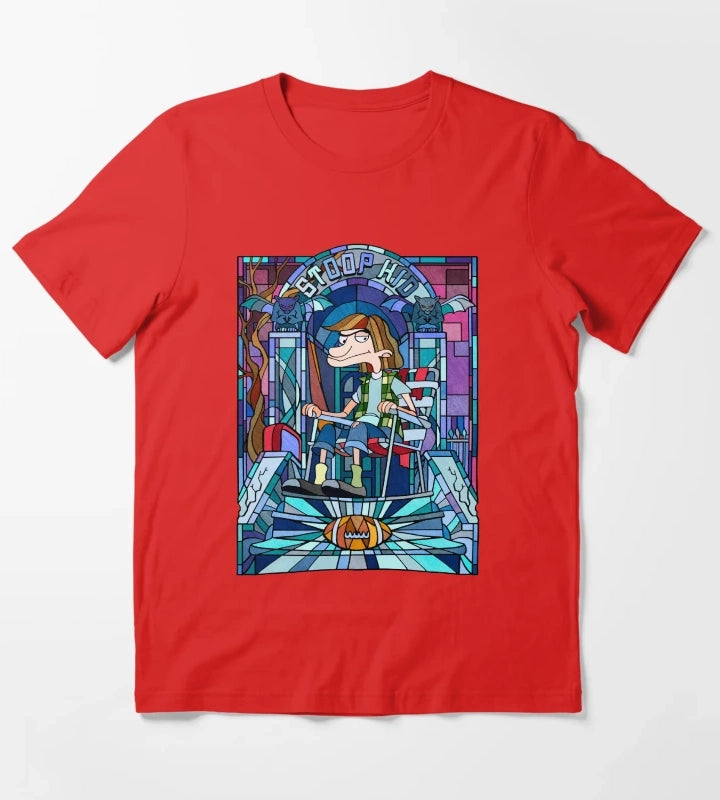 Hey Arnold Stoop Kid Stained Glass Portrait T-Shirt Red