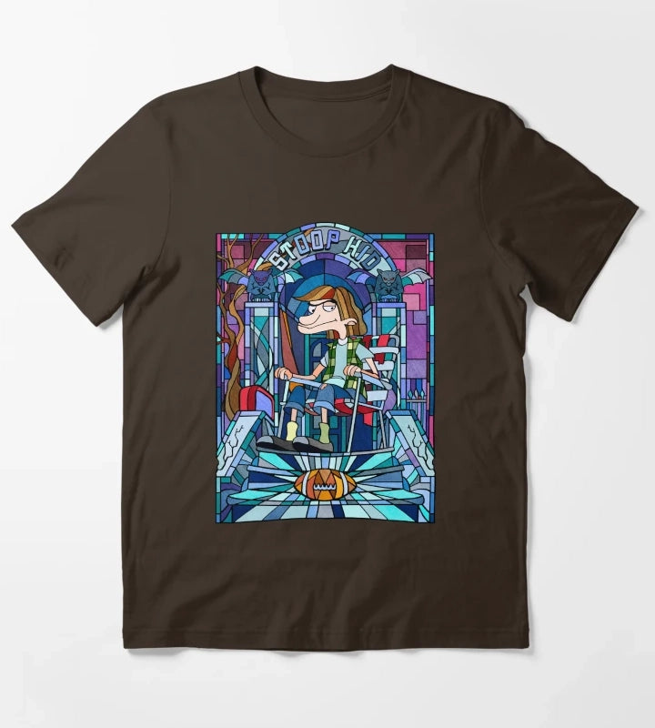 Hey Arnold Stoop Kid Stained Glass Portrait T-Shirt Brown