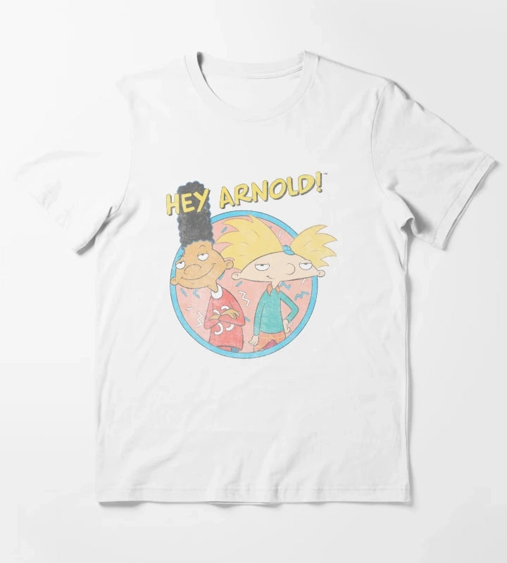 Hey Arnold Vintage Best Friends Circle Retro T-Shirt White