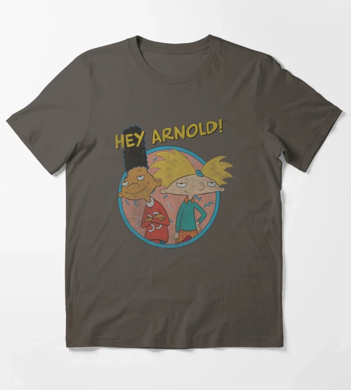 Hey Arnold Vintage Best Friends Circle Retro T-Shirt Dark Grey