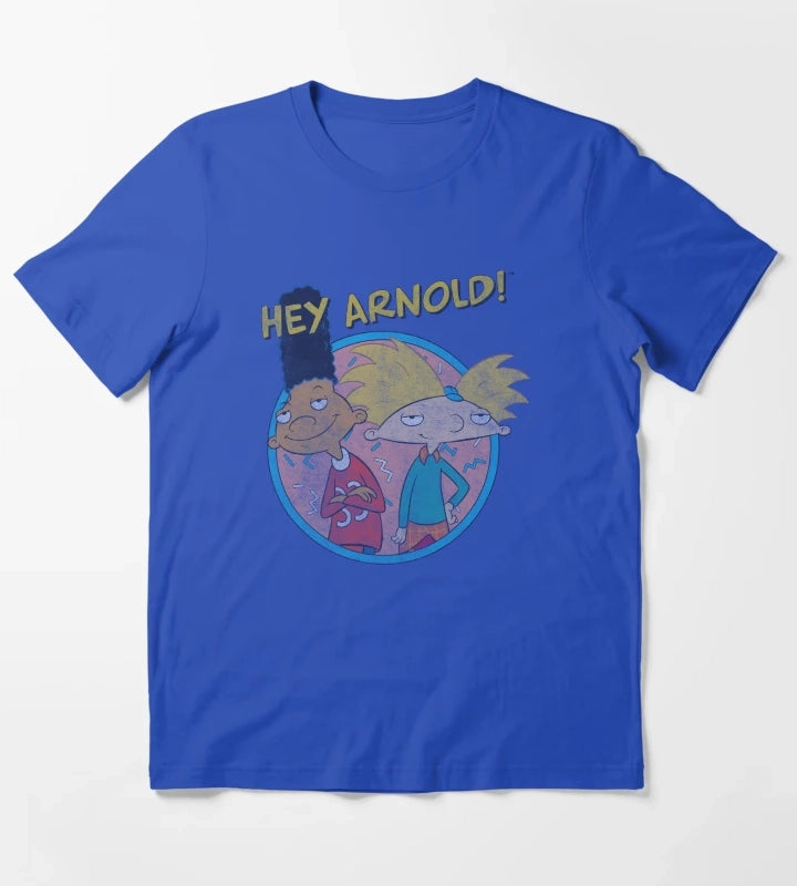 Hey Arnold Vintage Best Friends Circle Retro T-Shirt Blue