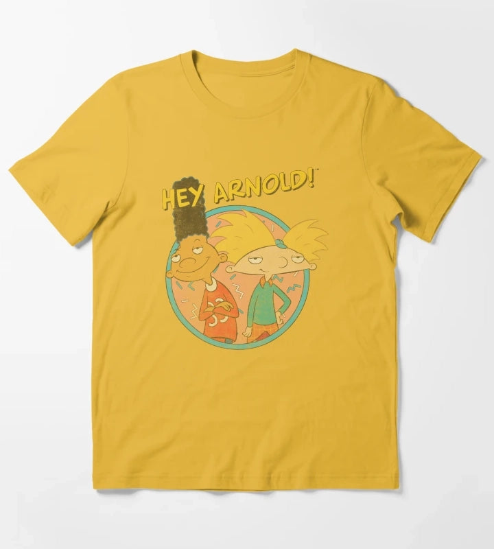 Hey Arnold Vintage Best Friends Circle Retro T-Shirt Yellow