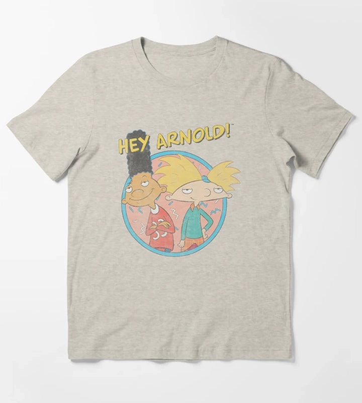 Hey Arnold Vintage Best Friends Circle Retro T-Shirt Cream