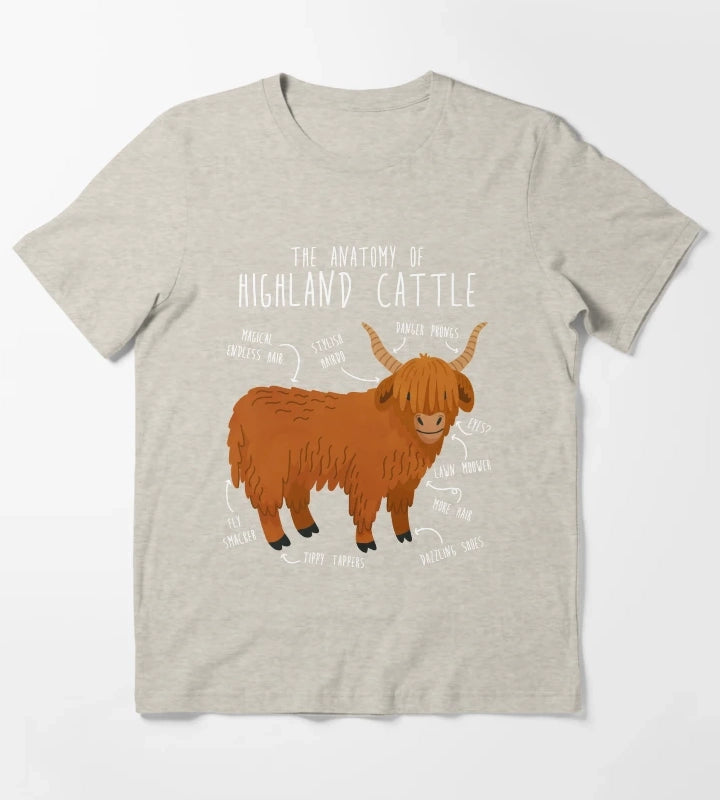 Highland Cow Anatomy T-Shirt Cream