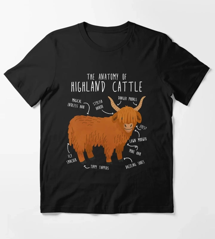 Highland Cow Anatomy T-Shirt