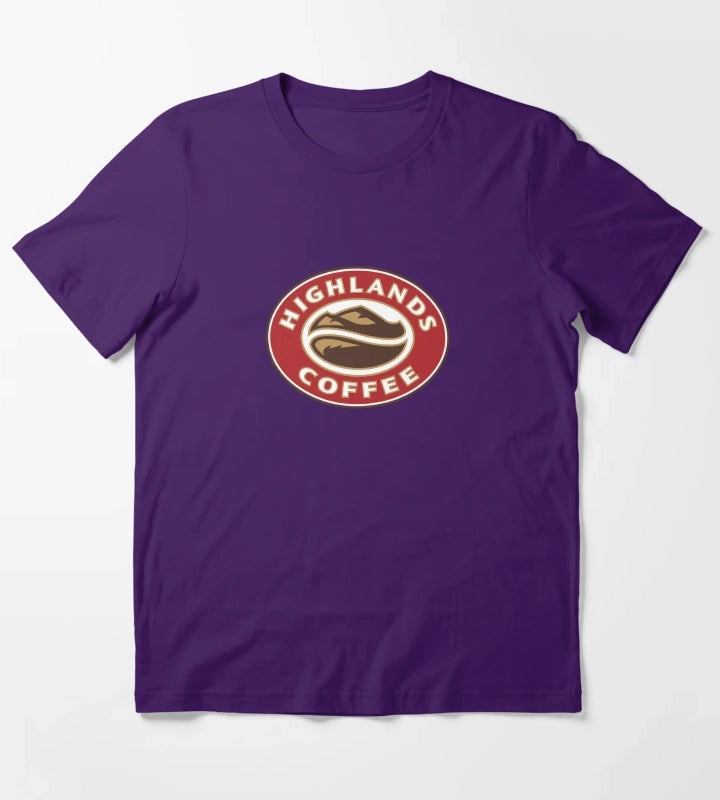 Highlands Coffee Vietnam Logo Print T-Shirt Purple