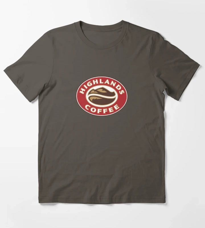 Highlands Coffee Vietnam Logo Print T-Shirt Dark Grey