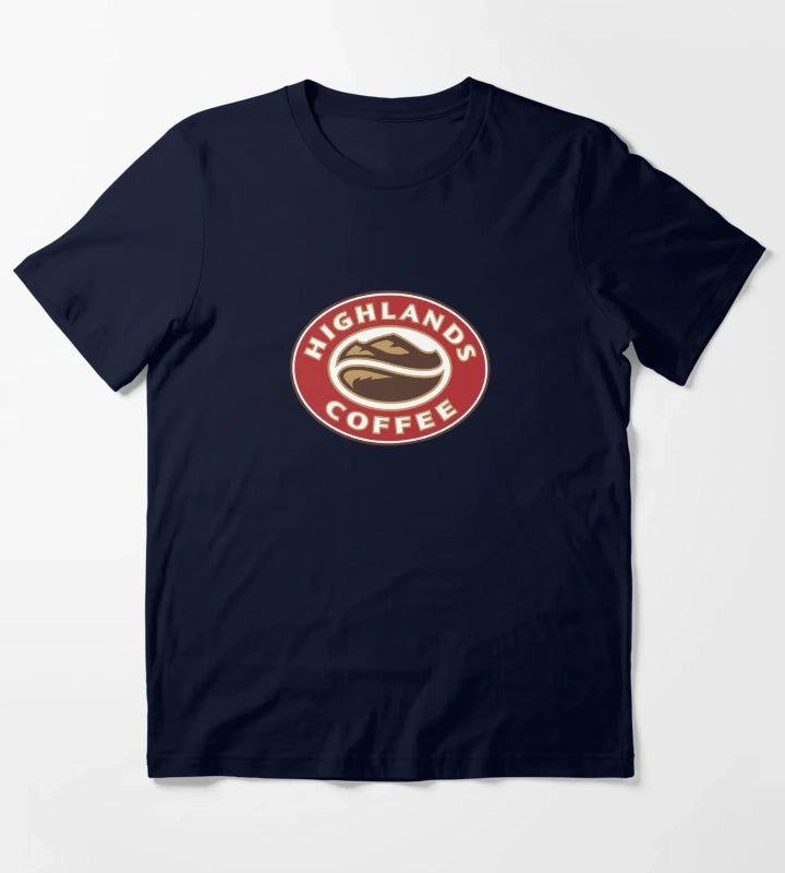 Highlands Coffee Vietnam Logo Print T-Shirt Navy