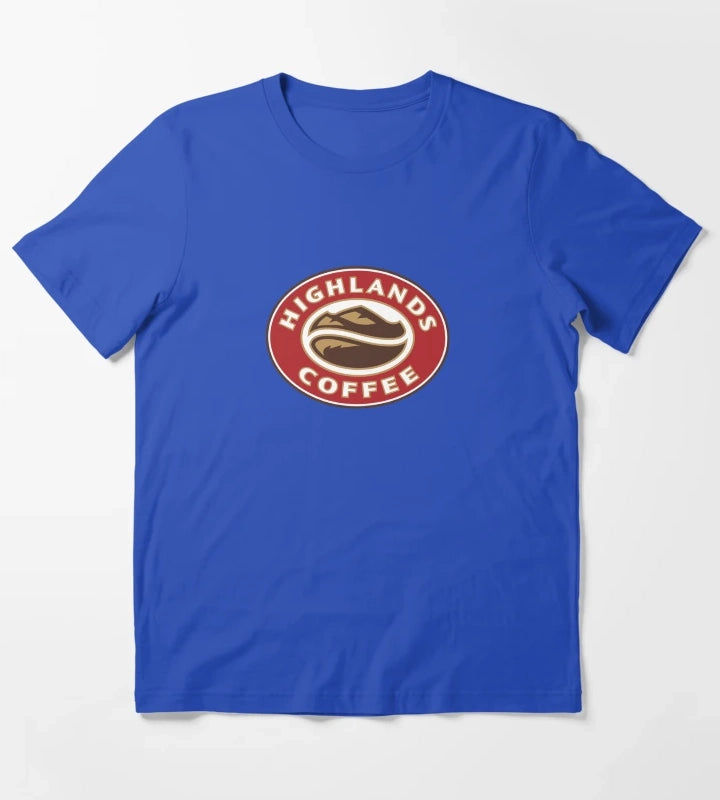 Highlands Coffee Vietnam Logo Print T-Shirt Blue