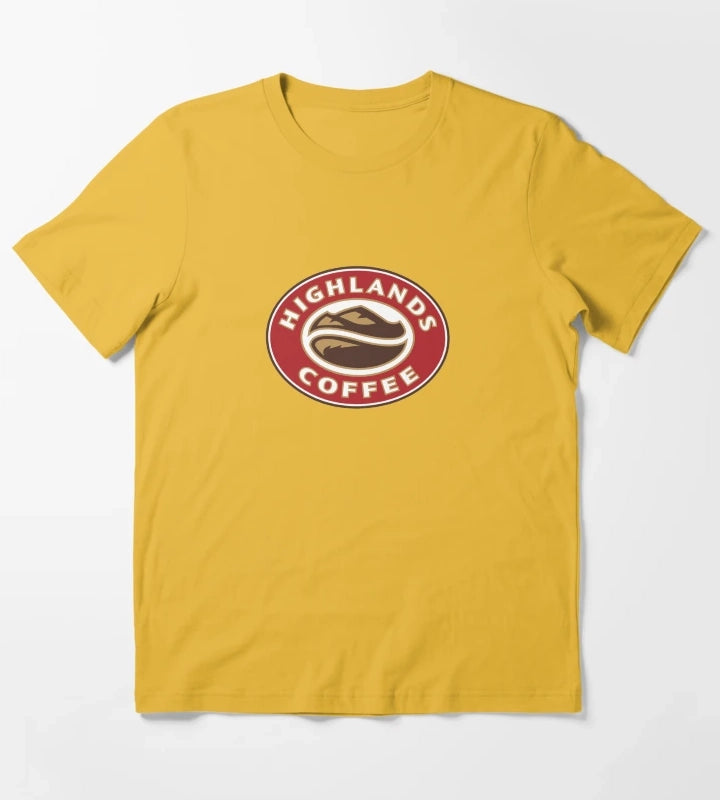 Highlands Coffee Vietnam Logo Print T-Shirt Yellow