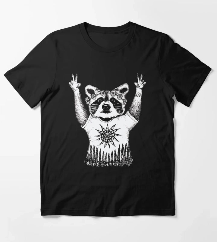 Hippie Raccoon T-Shirt