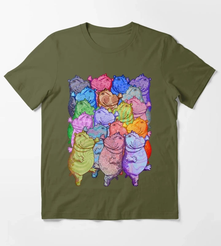 Hippo Disco T-Shirt Olive Green