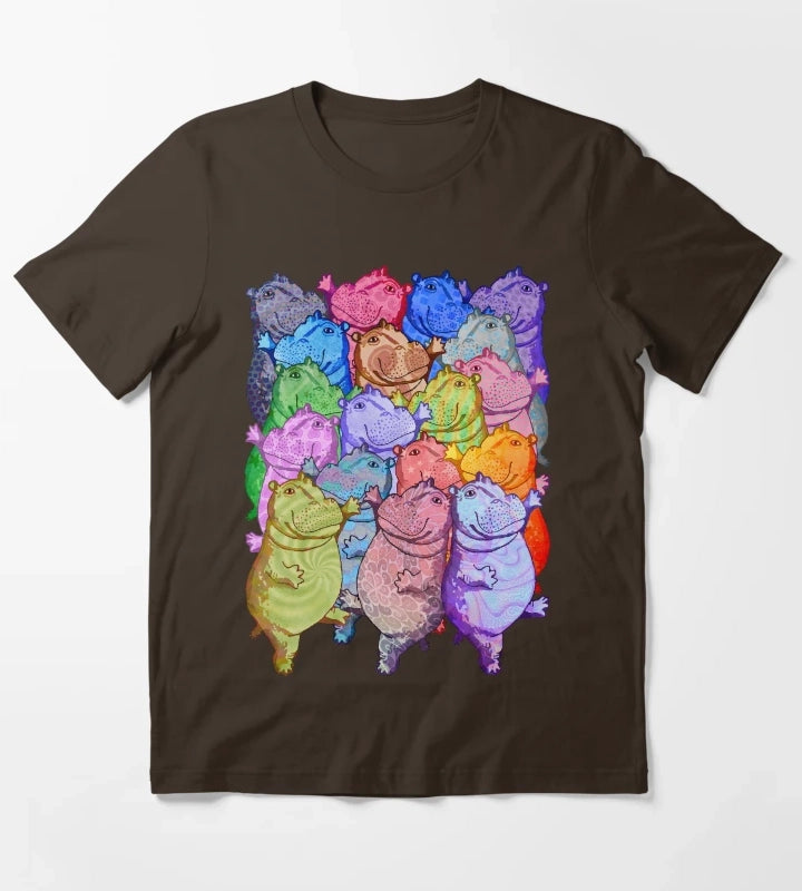 Hippo Disco T-Shirt Brown