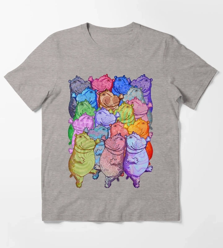 Hippo Disco T-Shirt Heather Grey