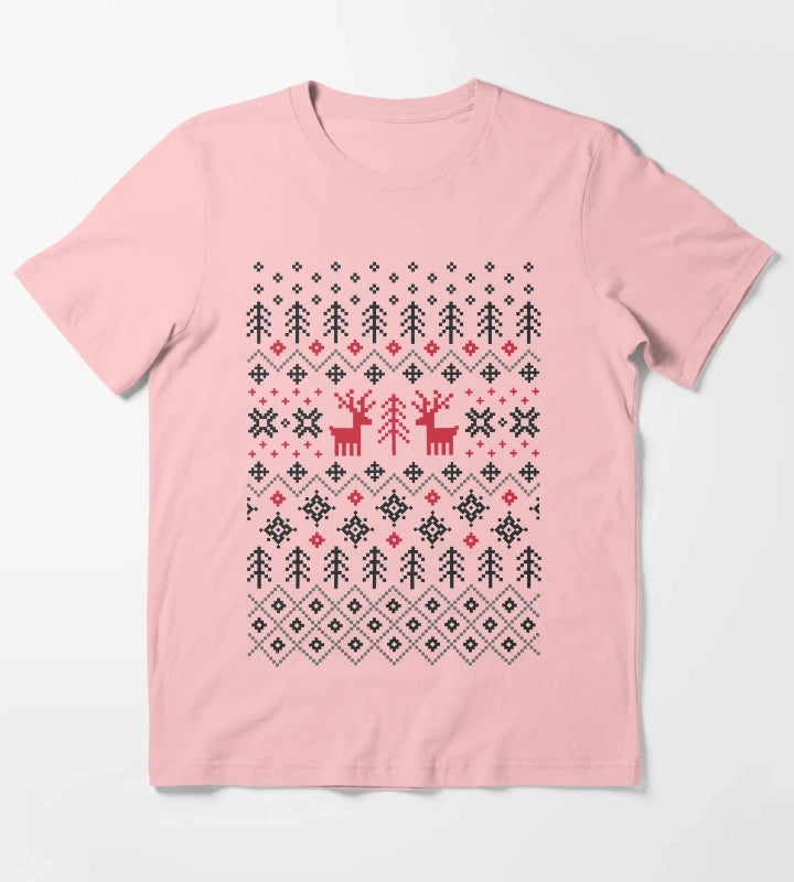 Holiday Sweater Pattern T-Shirt Dark Grey