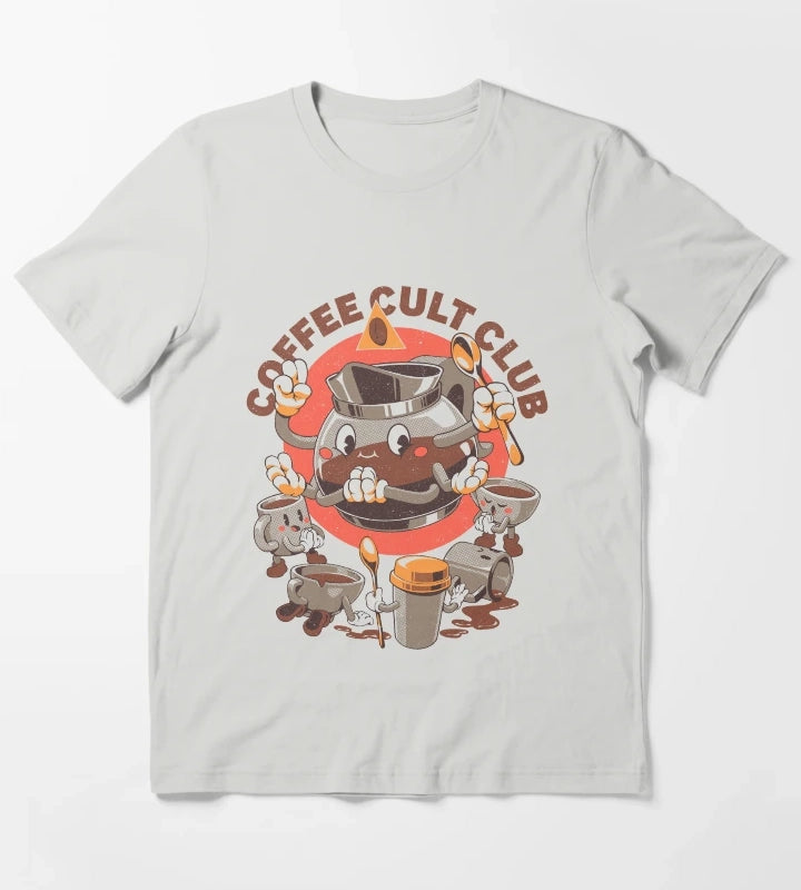 Holy Coffee Club T-Shirt Light Grey