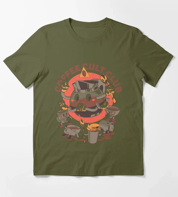 Holy Coffee Club T-Shirt Olive Green