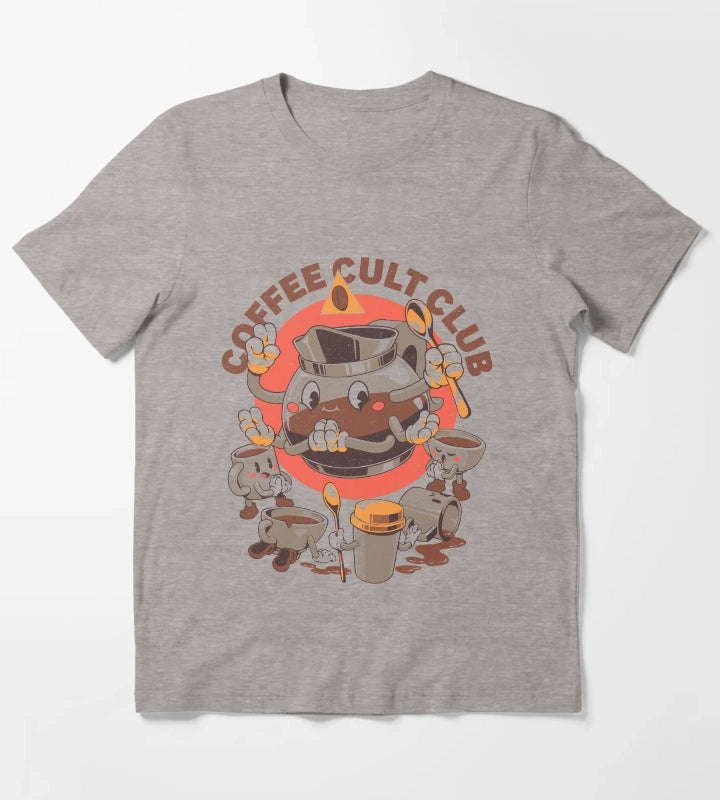 Holy Coffee Club T-Shirt Heather Grey