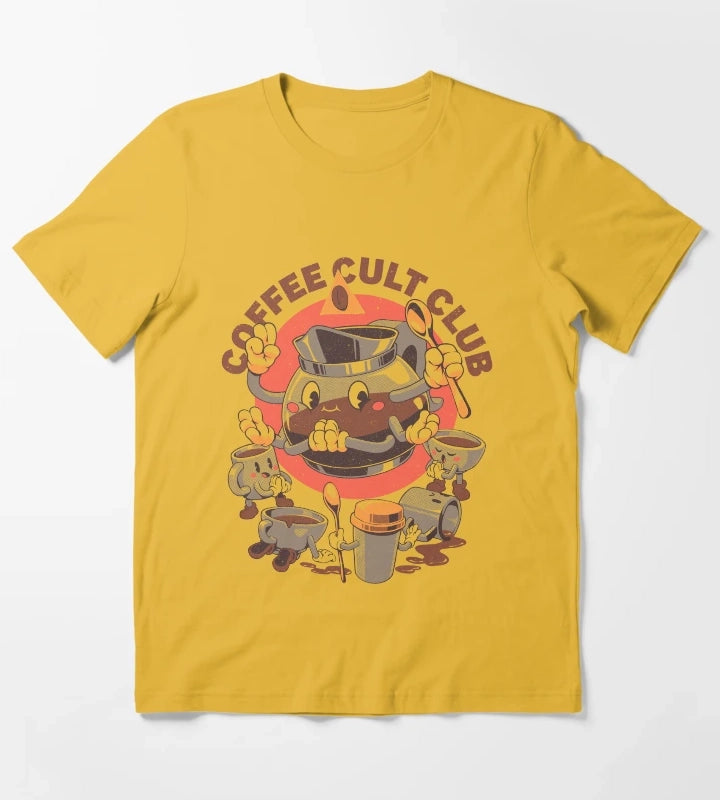 Holy Coffee Club T-Shirt Yellow