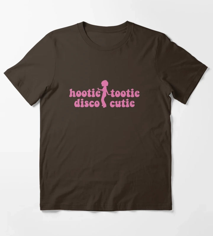 Hootie Tootie Disco Cutie 70s Retro T-Shirt Brown
