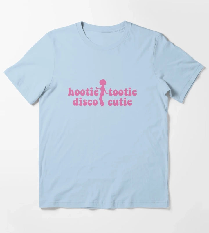 Hootie Tootie Disco Cutie 70s Retro T-Shirt Sky Blue