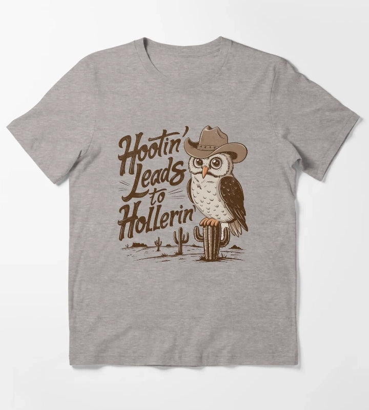 Hootin Leads To Hollerin T-Shirt Heather Grey