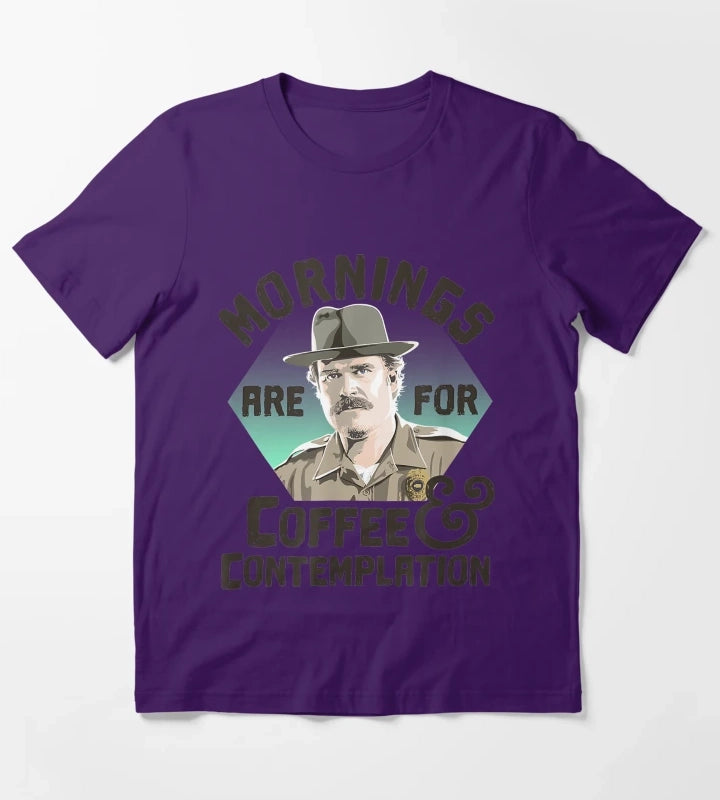 Hopper Mornings Are For Coffee Contemplation T-Shirt Purple