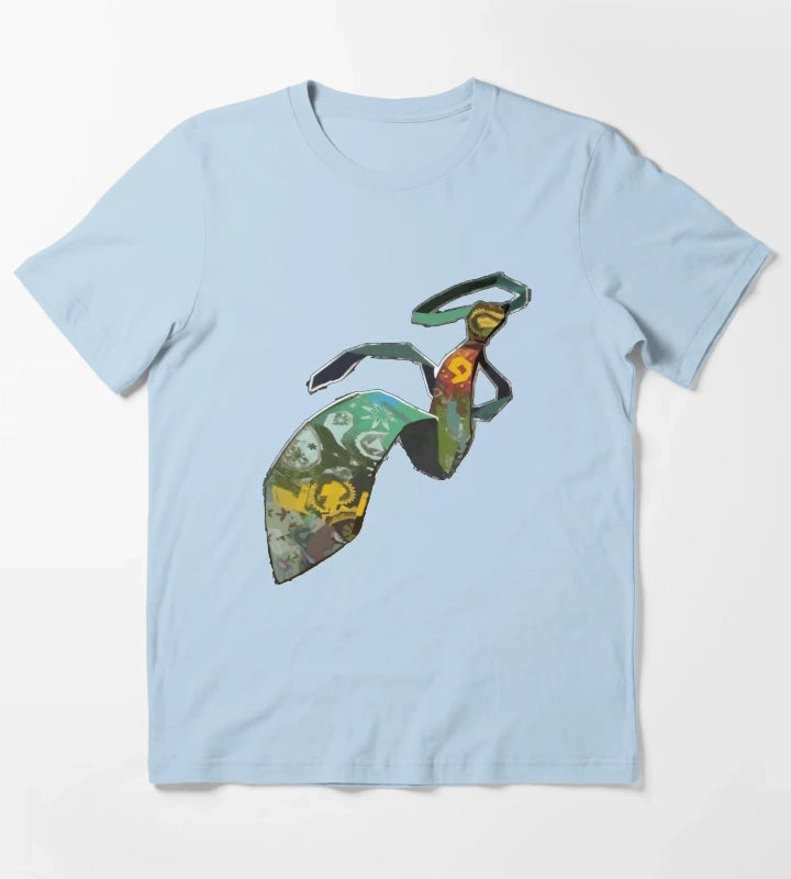 Horrific Necktie Disco Elysium T-Shirt Sky Blue