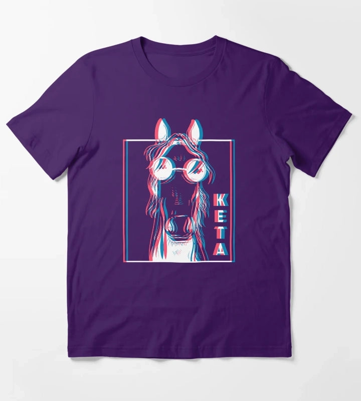 Horse Drugs Party Techno T-Shirt Purple