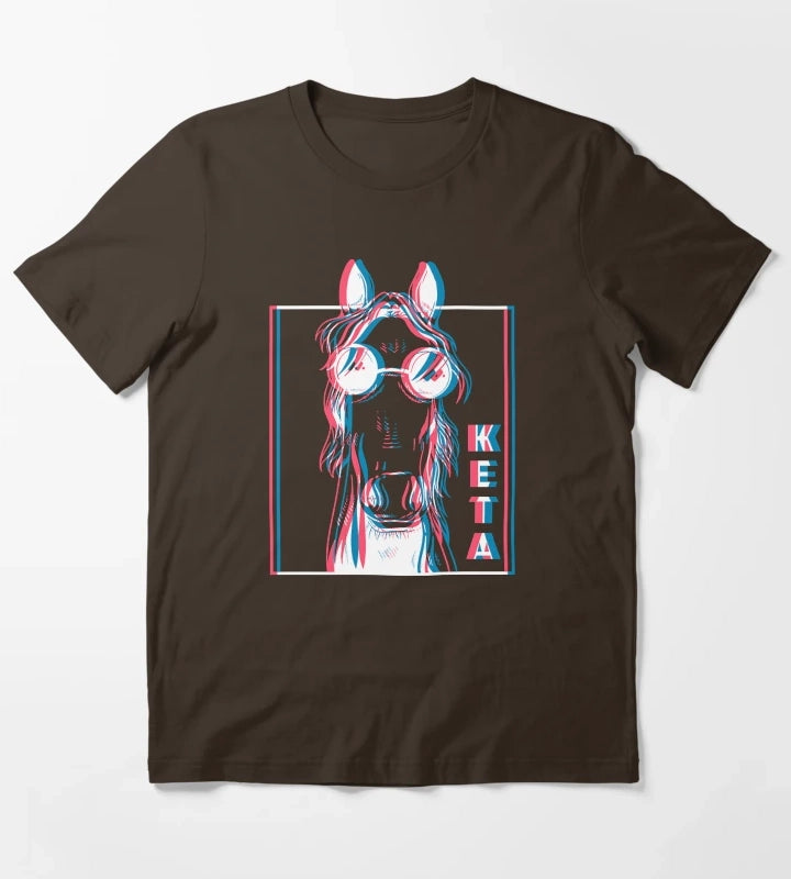 Horse Drugs Party Techno T-Shirt Brown