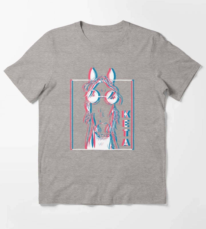 Horse Drugs Party Techno T-Shirt Heather Grey