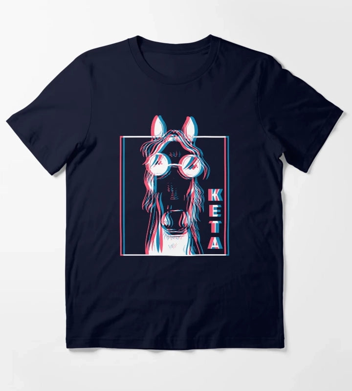 Horse Drugs Party Techno T-Shirt Navy
