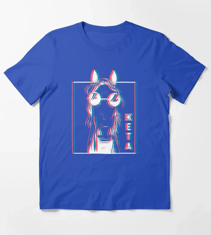 Horse Drugs Party Techno T-Shirt Blue