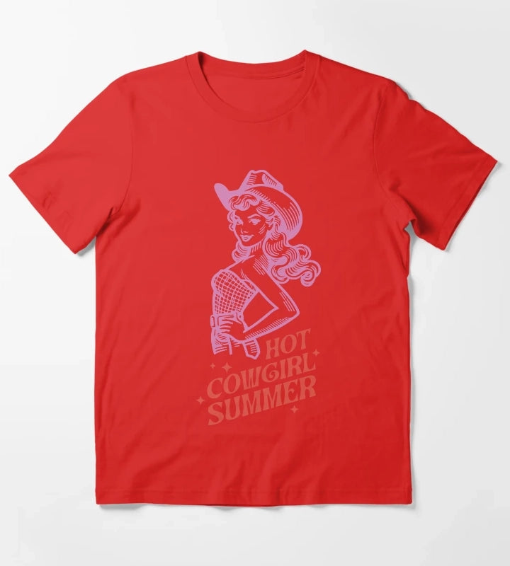 Hot Cowgirl Summer T-Shirt Red