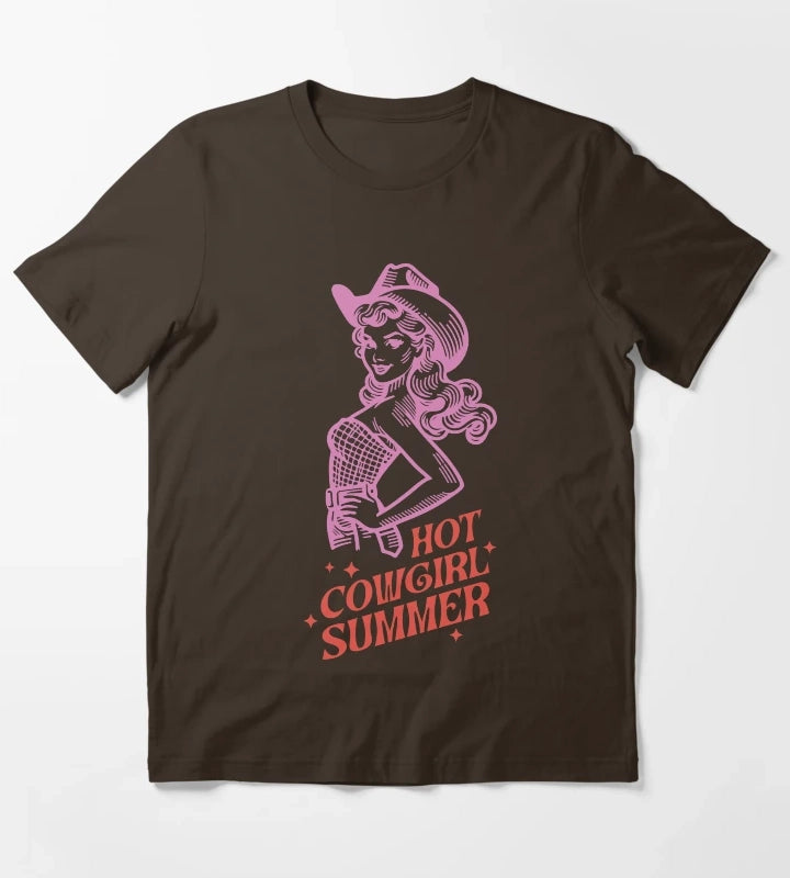 Hot Cowgirl Summer T-Shirt Brown