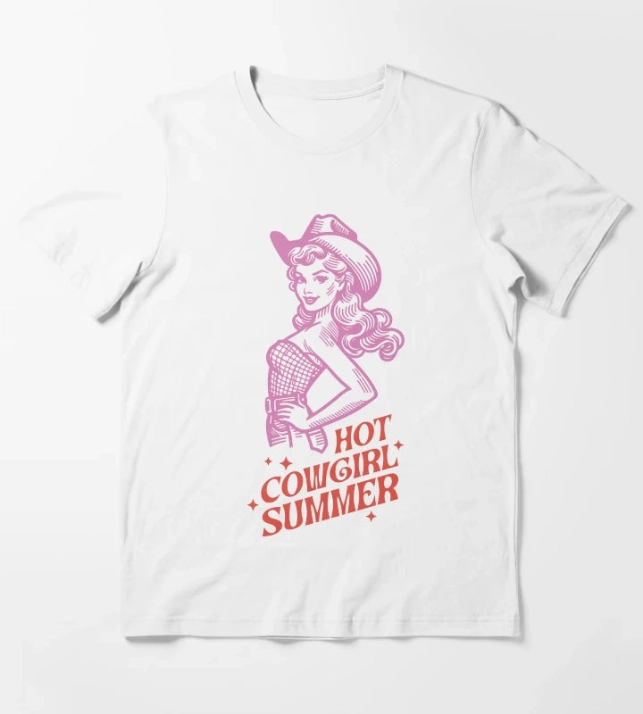 Hot Cowgirl Summer T-Shirt White
