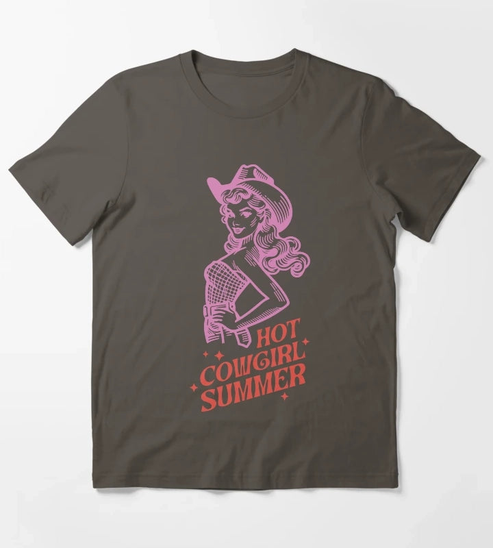 Hot Cowgirl Summer T-Shirt Dark Grey