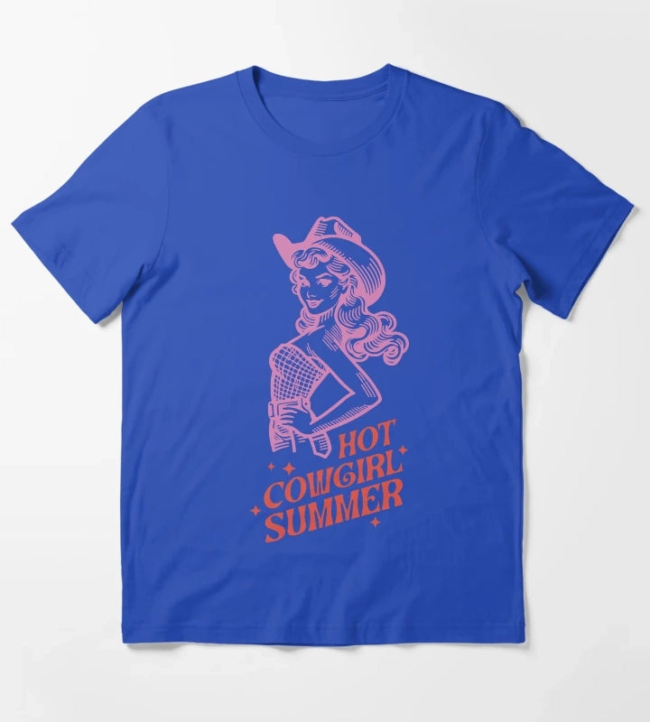 Hot Cowgirl Summer T-Shirt Blue