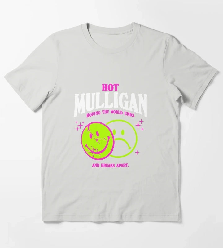Hot Mulligan Merch Smile Shirt T-Shirt Light Grey