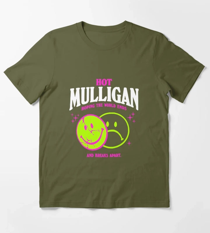Hot Mulligan Merch Smile Shirt T-Shirt Olive Green