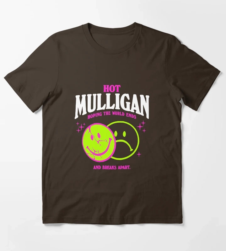 Hot Mulligan Merch Smile Shirt T-Shirt Brown