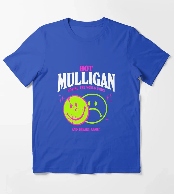 Hot Mulligan Merch Smile Shirt T-Shirt Blue